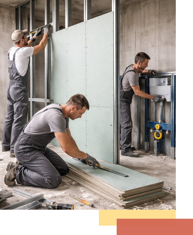 Монтаж и ремонт сантехнических перегородок в Темрюке