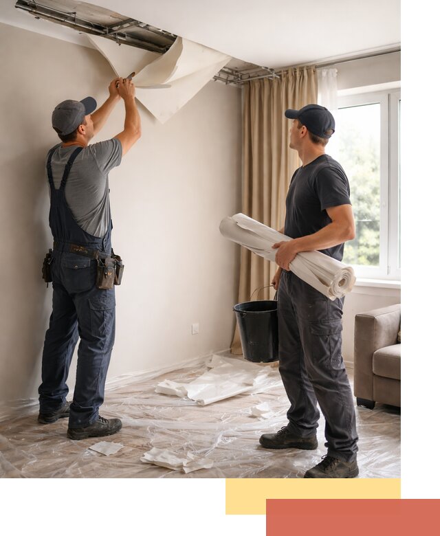 Демонтаж натяжного потолка в Темрюке быстро и аккуратно