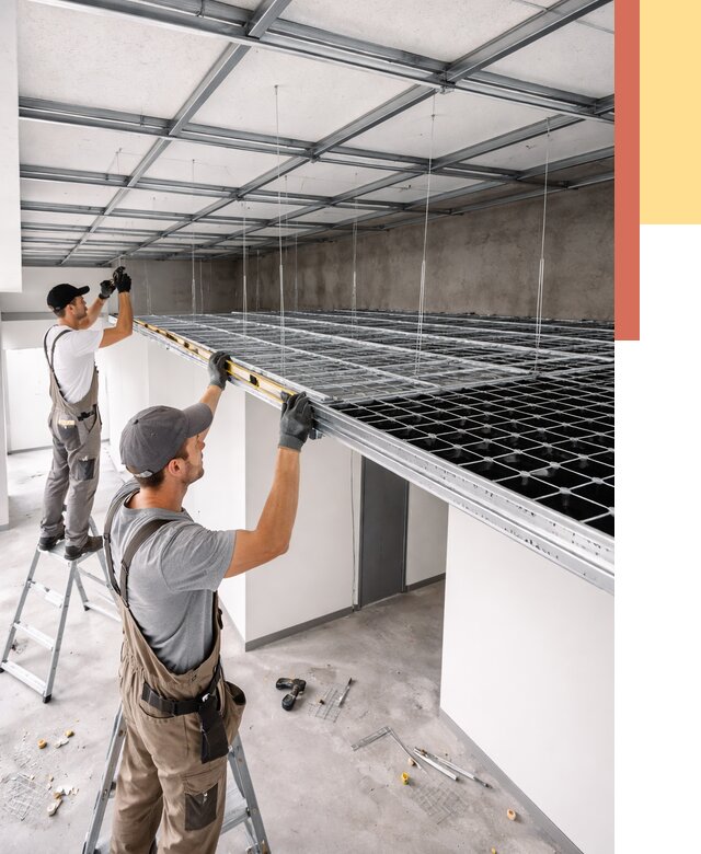 Монтаж потолка грильято в Темрюке от 463 руб./м² — быстрая сборка под ключ | ОТДЕЛОЧНИК-Тмр