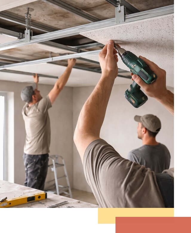 Монтаж акустического потолка в Темрюке под ключ