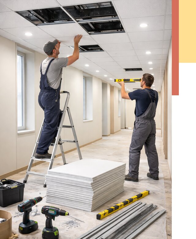 Ремонт потолка Армстронг в Темрюке от 4632 руб. — быстро и недорого | ОТДЕЛОЧНИК-Тмр