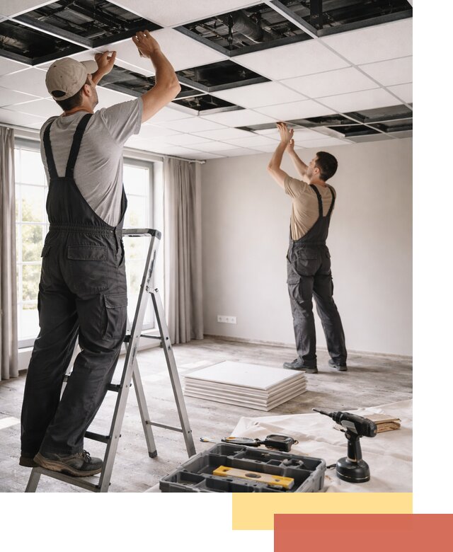 Замена плит подвесного потолка в Темрюке быстро и качественно