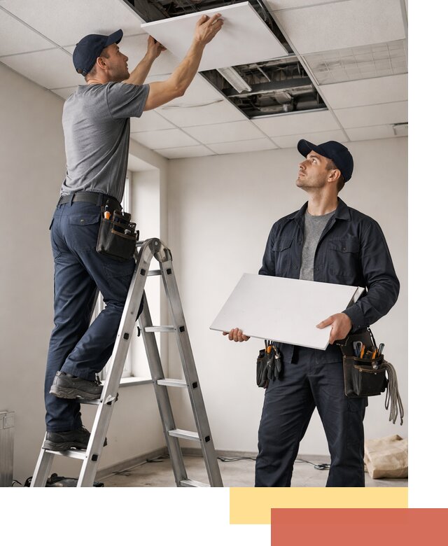 Обслуживание подвесного потолка в Темрюке — ремонт и чистка