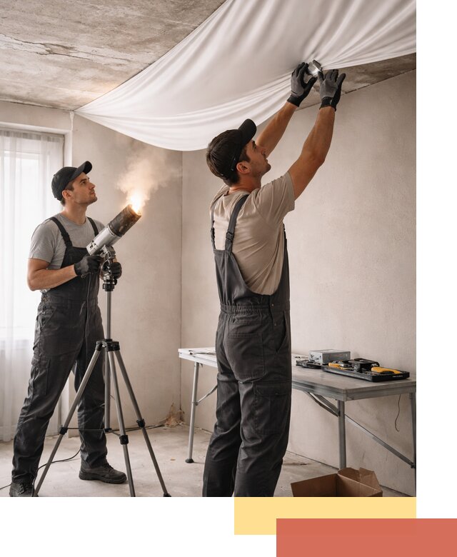 Установка натяжного потолка под ключ в Темрюке