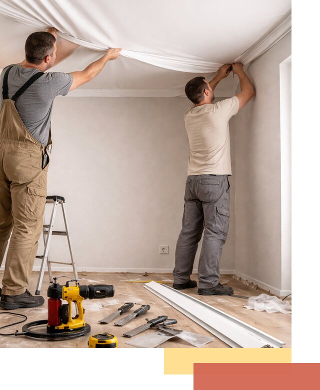 Монтаж ПВХ натяжного потолка в Темрюке качественно и быстро