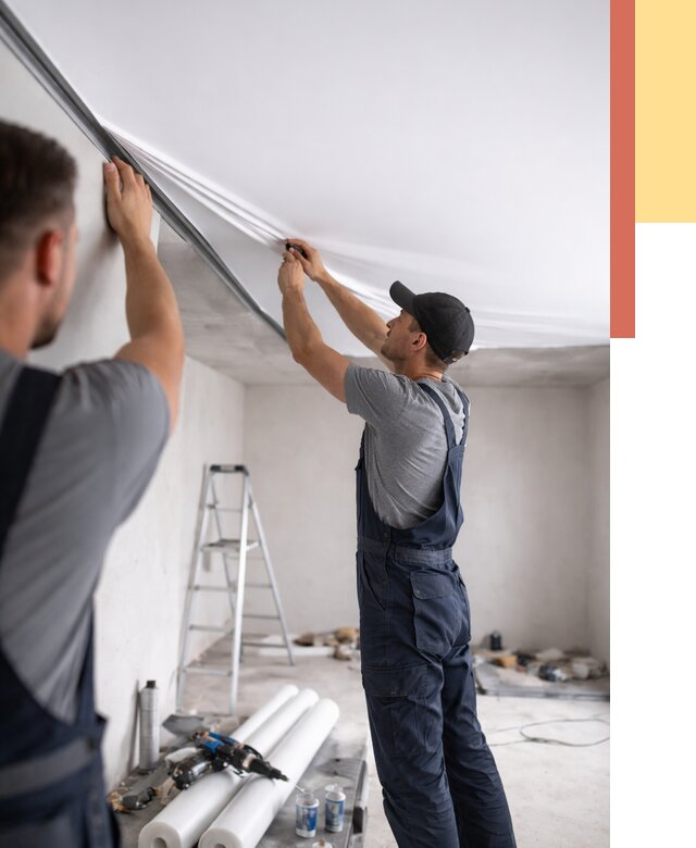 Монтаж матового натяжного потолка в Темрюке от 4632 руб./м² — быстро и недорого | ОТДЕЛОЧНИК-Тмр