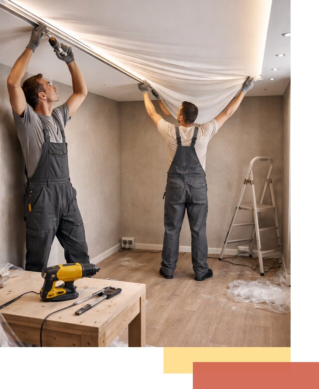 Монтаж натяжного потолка с подсветкой в Темрюке цена и сроки