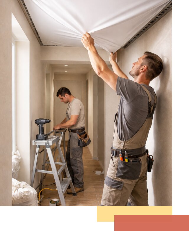 Монтаж натяжного потолка в прихожей в Темрюке