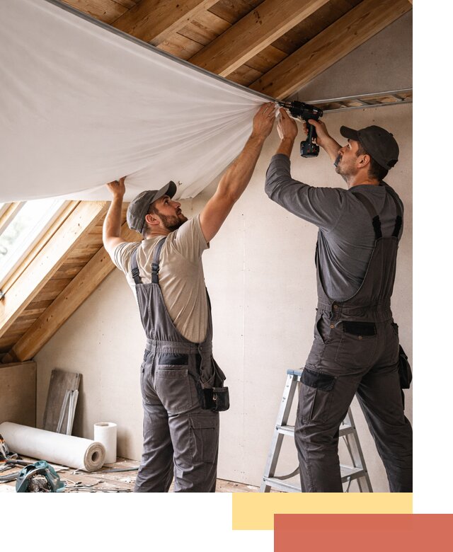 Монтаж натяжного потолка в мансарде в Темрюке