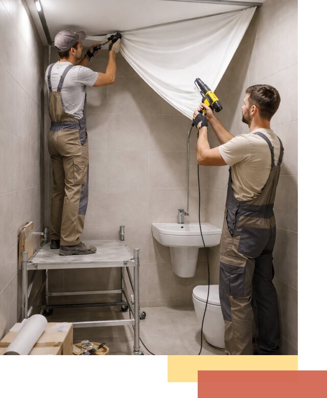 Монтаж натяжного потолка в санузле в Темрюке