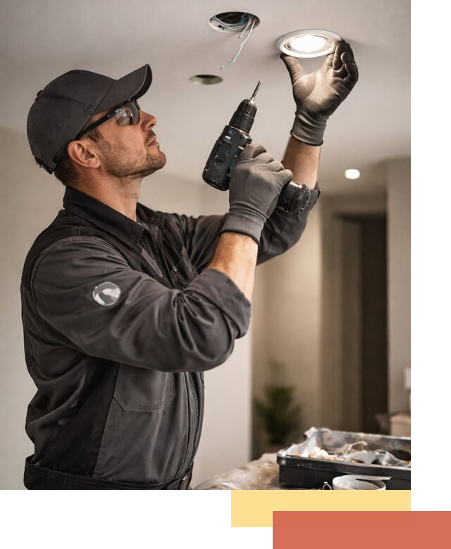 Установка точечных светильников в натяжной потолок в Темрюке