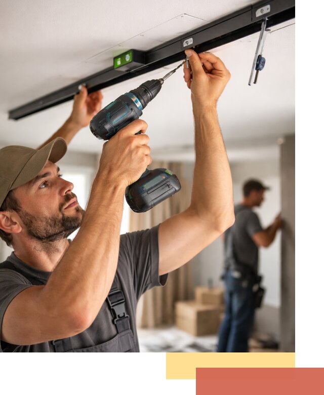 Установка трековых светильников в натяжной потолок в Темрюке