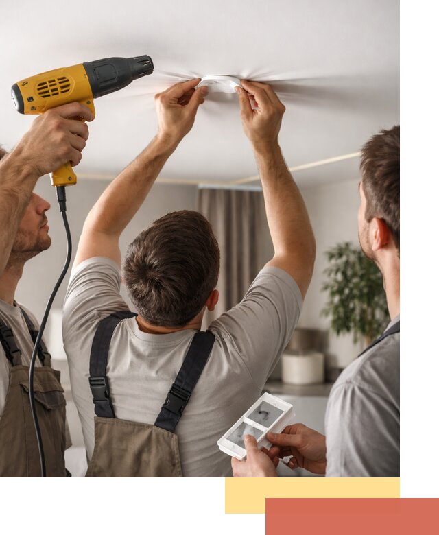 Ремонт прокола полотна натяжного потолка в Темрюке