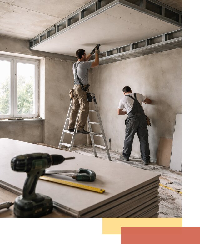 Двухуровневый потолок из гипсокартона в Темрюке