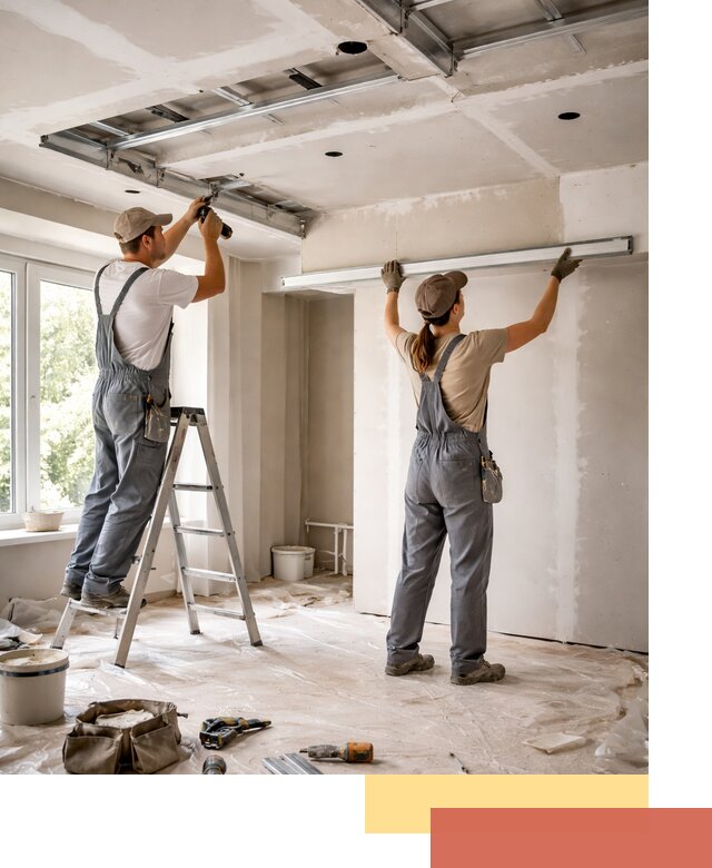 Монтаж многоуровневого потолка из гипсокартона в Темрюке