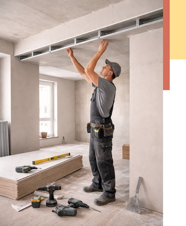 Потолок из гипсокартона с нишей в Темрюке от 1287 руб. под ключ | ОТДЕЛОЧНИК-Тмр