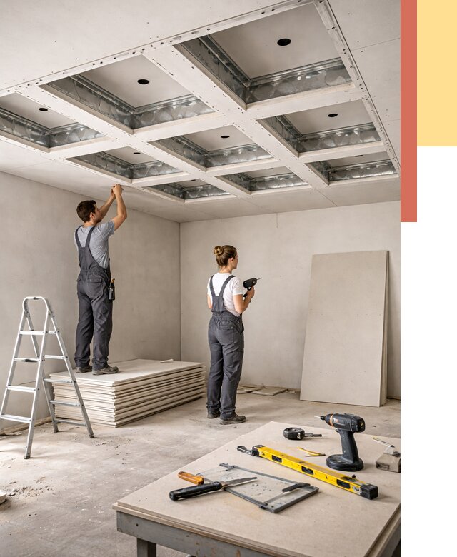 Кессонный потолок из гипсокартона в Темрюке от 1904 руб. — монтаж и под ключ | ОТДЕЛОЧНИК-Тмр