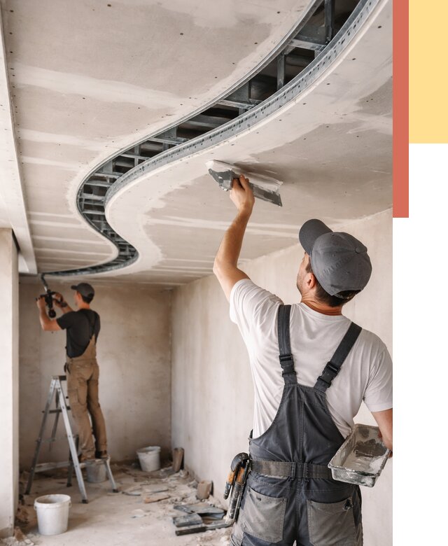 Криволинейный потолок из гипсокартона в Темрюке от 2162 руб./м2 | ОТДЕЛОЧНИК-Тмр