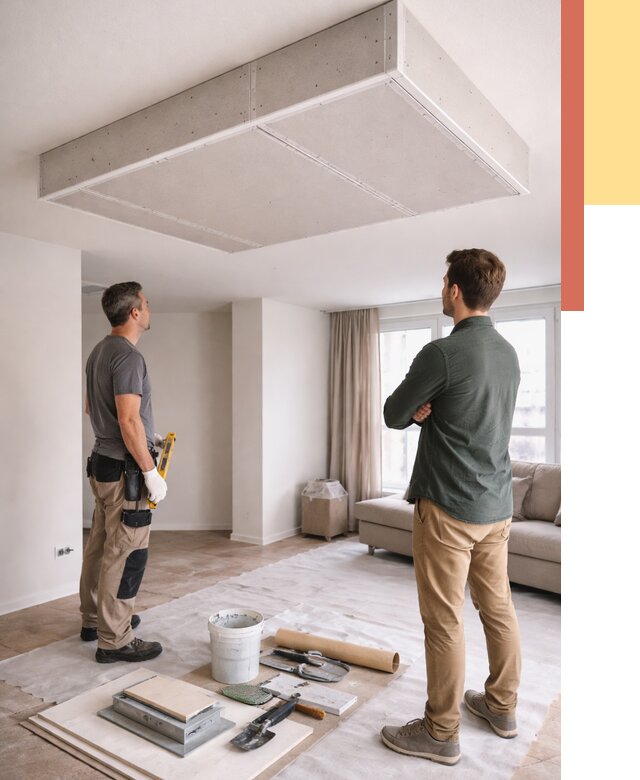 Короб на потолке из гипсокартона в Темрюке от 2264 руб. — монтаж и услуги под ключ | ОТДЕЛОЧНИК-Тмр