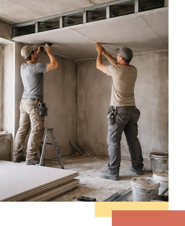 Короб из гипсокартона на потолке под ключ в Темрюке