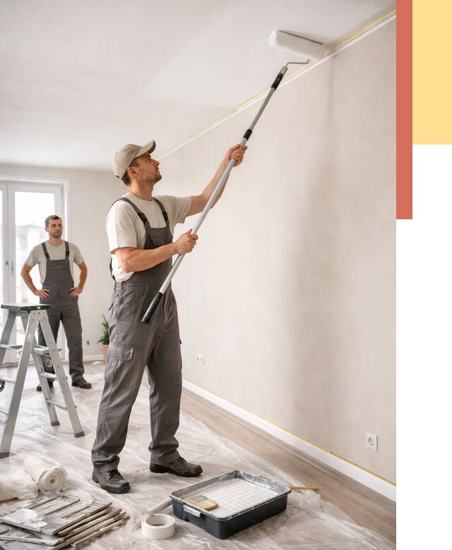 Покраска потолка из гипсокартона в Темрюке от 4632 руб./м2 — услуги под ключ | ОТДЕЛОЧНИК-Тмр