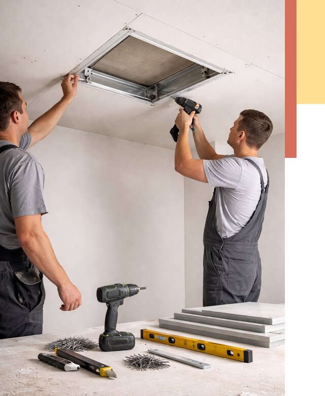 Установка люка в потолок ГКЛ в Темрюке от 2573 руб. под ключ | ОТДЕЛОЧНИК-Тмр