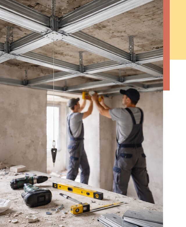 Монтаж каркаса потолка из профиля в Темрюке от 4632 руб. — услуги ОТДЕЛОЧНИК-Тмр