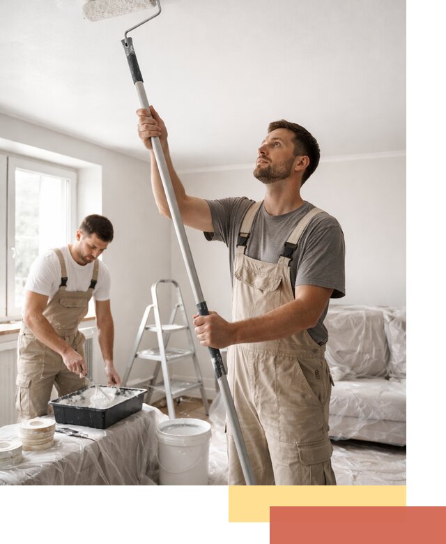 Покраска потолка водоэмульсионной краской в Темрюке