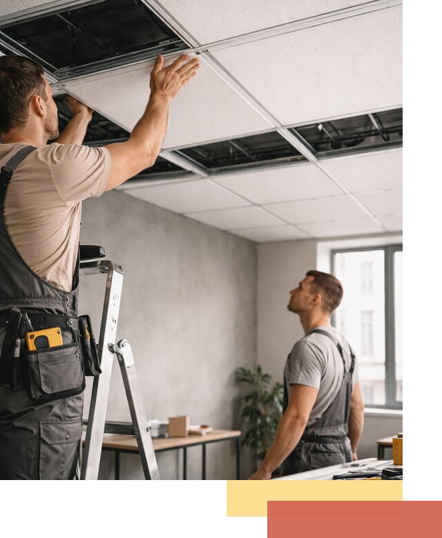 Монтаж потолочной плитки в Темрюке качественно и в срок