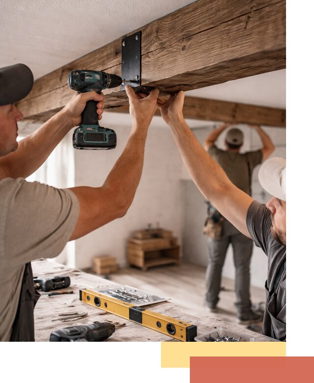 Монтаж декоративных потолочных балок в Темрюке